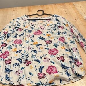 Old Navy Floral Blouse - Pink, Yellow, Blue